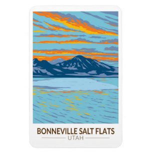 Bonneville Salt Flats Utah Wandern Vintag Magnet