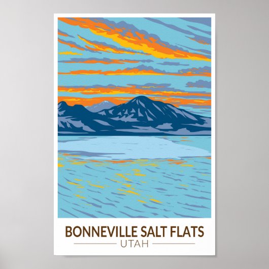 Bonneville Salt Flats Utah Wandern Vintag Poster (Vorne)