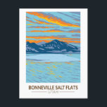 Bonneville Salt Flats Utah Wandern Vintag Postkarte<br><div class="desc">Bonneville Salt Flats Vektorgrafik Design. Sie sind eine dicht gepackte Salzpfanne im Landkreis Tooele im Nordwesten Utah.</div>