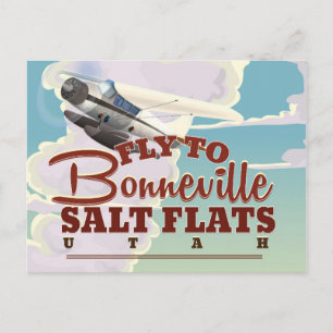 Bonneville-Salzfläche Utah Vintage-Reiseposter Postkarte