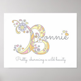 Bonnie B Initial Doodle Art Name bedeutet Poster