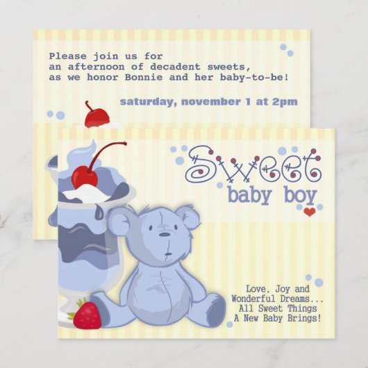 Bonnie Blue Bar Dusche Einladung (Vorne/Hinten)