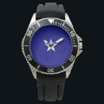 Bonnie Blue Flag Armbanduhr<br><div class="desc">Dieses Design zeigt die Bonnie Blue Fahne, die zu verschiedenen Zeiten mit der Republik Texas, der kurzen gelebten Republik Westflorida und den südlichen Staaten Amerikas zu Beginn des Zivilen Krieges in Amerika im Jahr 1861 assoziiert war. Sie dient heute oft als repräsentatives Banner der südöstlichen Staaten im Allgemeinen. Es besteht...</div>