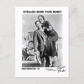Bonnie & Clyde in Westminster (Texas) Postkarte