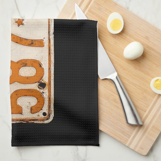 Bonnie & Clyde License Plate Geschirrtuch (Viertel Falte)