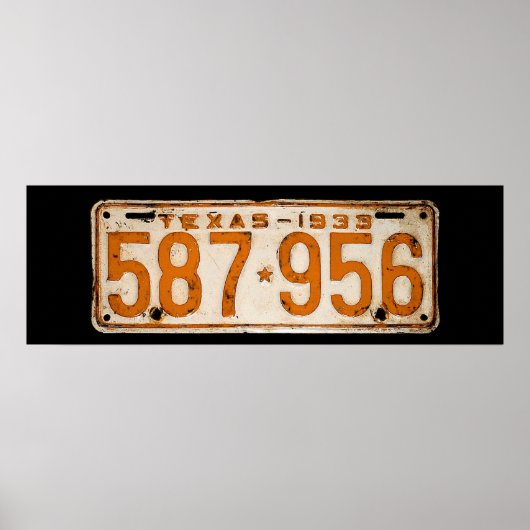 Bonnie & Clyde License Plate Poster (Vorne)