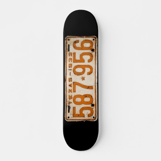 Bonnie & Clyde License Plate Skateboard (Vorne)