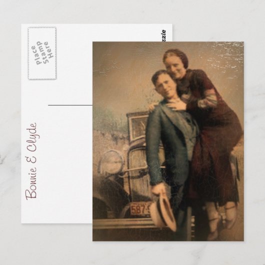 Bonnie & Clyde Postkarte (Vorne/Hinten)