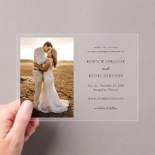 Bonnie Foto Elegant Wedding Save the Date Acryleinladungen