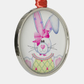 Bonnie-Häschen Silbernes Ornament (Rechts)