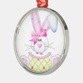 Bonnie-Häschen Silbernes Ornament (Links)