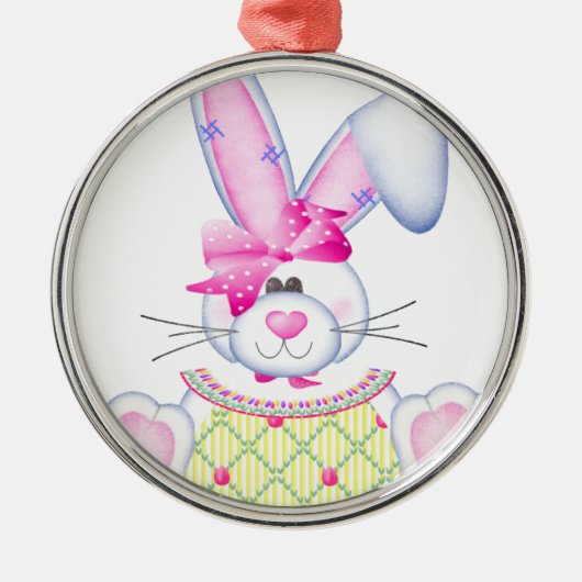 Bonnie-Häschen Silbernes Ornament (Vorne)