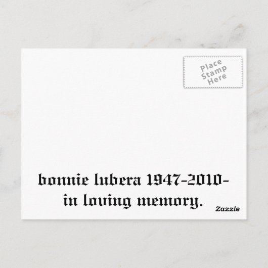 Bonnie lubera Postkarte von james lubera (Rückseite)