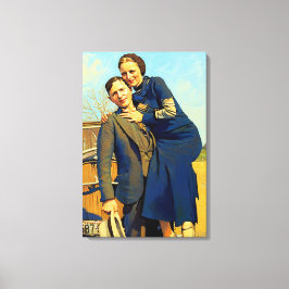 Bonnie Parker Clyde Barrow 1933 Imitate Malerei Leinwanddruck