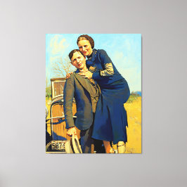 Bonnie Parker Clyde Barrow 1933 Imitate Malerei Leinwanddruck