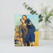 Bonnie Parker Clyde Barrow 1933 Imitate Malerei Postkarte (Stehend Vorderseite)