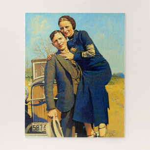 Bonnie Parker Clyde Barrow 1933 Imitate Malerei Puzzle