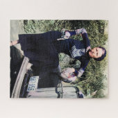 Bonnie Parker rauchen ein Auto 1933 Farbredux Puzzle (Horizontal)