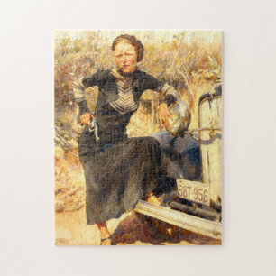 Bonnie Parker raucht eine Zigarre 1933 AI-Gemälde Puzzle