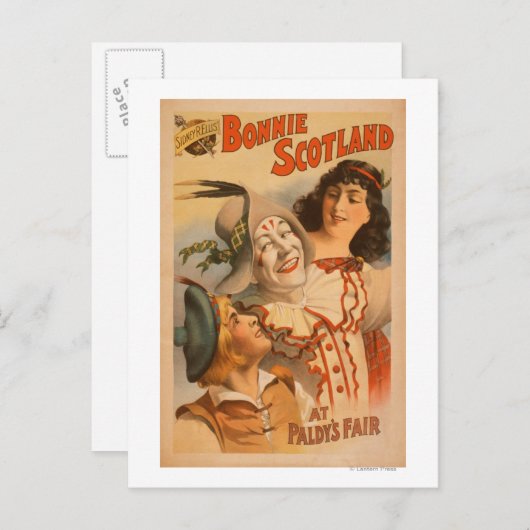 Bonnie Scotland am Fair Clown Theater Postkarte (Vorne/Hinten)