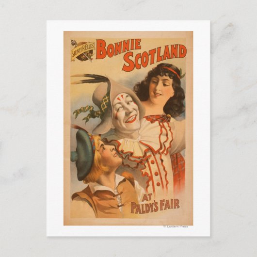 Bonnie Scotland am Fair Clown Theater Postkarte (Vorderseite)