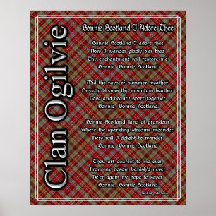 Bonnie Scotland I Adore The Clan Ogilvie Tartan Poster