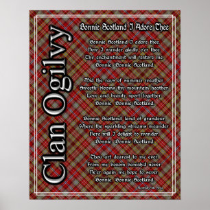Bonnie Scotland I Adore The Clan Ogilvy Tartan Poster
