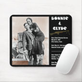 Bonnie u. Clyde (Sepia) auf Schwarzem, Mousepad (Mit Mouse)