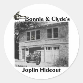Bonnie u. Clydes Joplin Versteck Runder Aufkleber