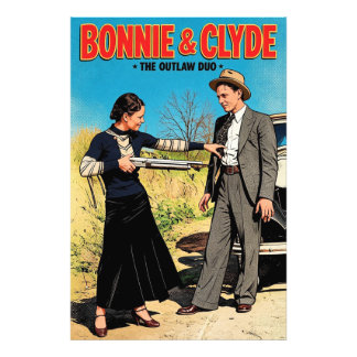 Bonnie und Clyde das Gauner-Duo Retro-Kunst Fotodruck