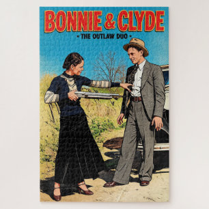 Bonnie und Clyde Das Outlaw-Duo Retro Art Puzzle