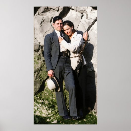 Bonnie und Clyde Embrace 1933 überarbeitet Poster (Vorne)