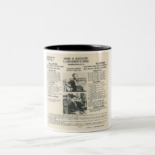 Bonnie und Clyde FBI Steckbrief Gesichtsfoto Zweifarbige Tasse
