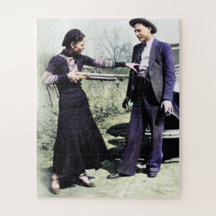Bonnie und Clyde Fooling um 1934 Color Redux Puzzle