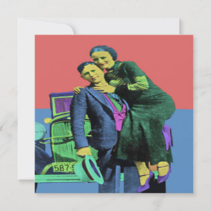 Bonnie und Clyde Pop Art Karte