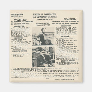 bonnie und Plakatmagnet Clydes fbi Magnet