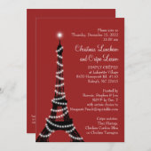 Bonnie's Eiffelturm Einladung rot (Vorne/Hinten)