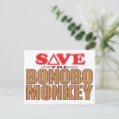 Bonobo Monkey Rett Postkarte (Stehend Vorderseite)