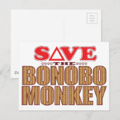 Bonobo Monkey Rett Postkarte (Vorne/Hinten)
