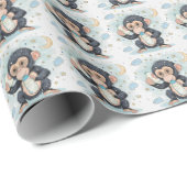 Bonobo Niedlich Baby Pastel Wasserfarbmuster Geschenkpapier (Rolleneckpunkt)
