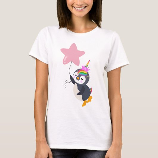 Bons sonhos pinguim unicórnio T-shirt (Vorderseite)
