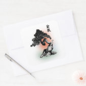 Bonsai 01 quadratischer aufkleber (Umschlag)
