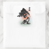 Bonsai 01 quadratischer aufkleber (Tasche)