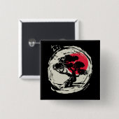 Bonsai Art Japanese Sunset Button (Vorne & Hinten)
