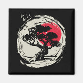 Bonsai Art Japanese Sunset Magnet (Vorne)