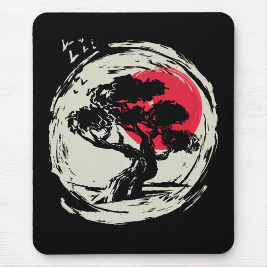 Bonsai Art Japanese Sunset Mousepad (Vorne)
