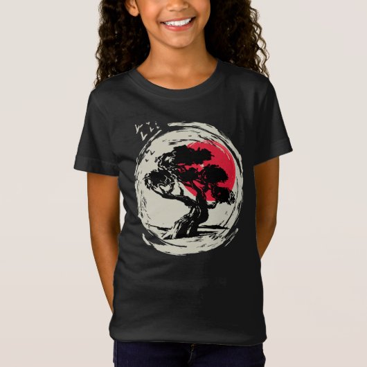 Bonsai Art Japanese Sunset T-Shirt (Vorderseite)