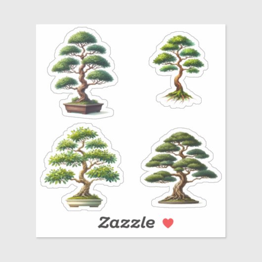Bonsai-Baum Aufkleber (Blatt)