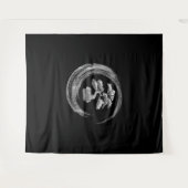 Bonsai Baum enso circlezen Kalligraphie Kunst Wandteppich (Vorderseite (Horizontal))