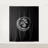 Bonsai Baum enso circlezen Kalligraphie Kunst Wandteppich (Vorderseite)